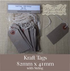 Kraft Tags with String 82mm x 41mm (pack of 40)
