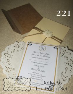 A6 Doily Rustic String Invitation Set | Design 221