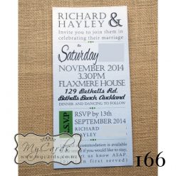 DLE Black and Green Modern Wedding Invitation | Design 166