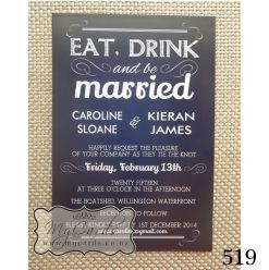 A6 EAT DRINK MARRIED Wedding Invitation | Design 519