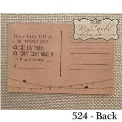 A6 Birds on Wire Kraft RSVP | Design 524R