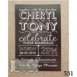 A6 Black Celebrate Wedding Invitation | Design 531
