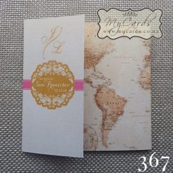 World Map 140mm Letterfold - Design 367