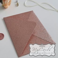 Rose Gold Glitter Envelopes 5×7 Diamond Flap 300gsm 188mm x 138mm