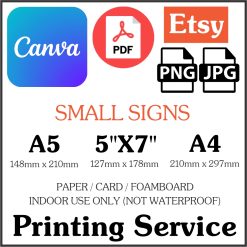 Art Supplied Small Signs