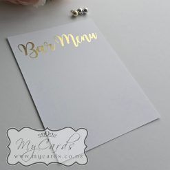 Foiled Bar Menu BLANK