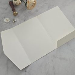 Cream Textured Pocketfold A5 - Acquerello Cream - Straight Flap